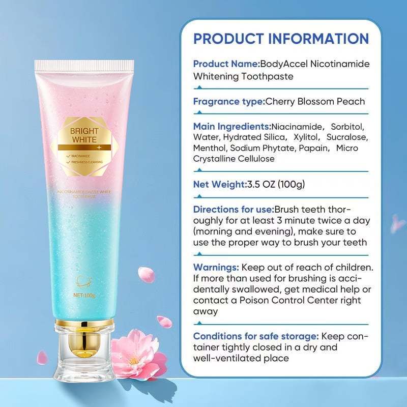 ✨ Achieve a Radiant Smile - 49% OFF - 🦷 Niacinamide Whitening Toothpaste - For Healthier, Whiter Teeth!
