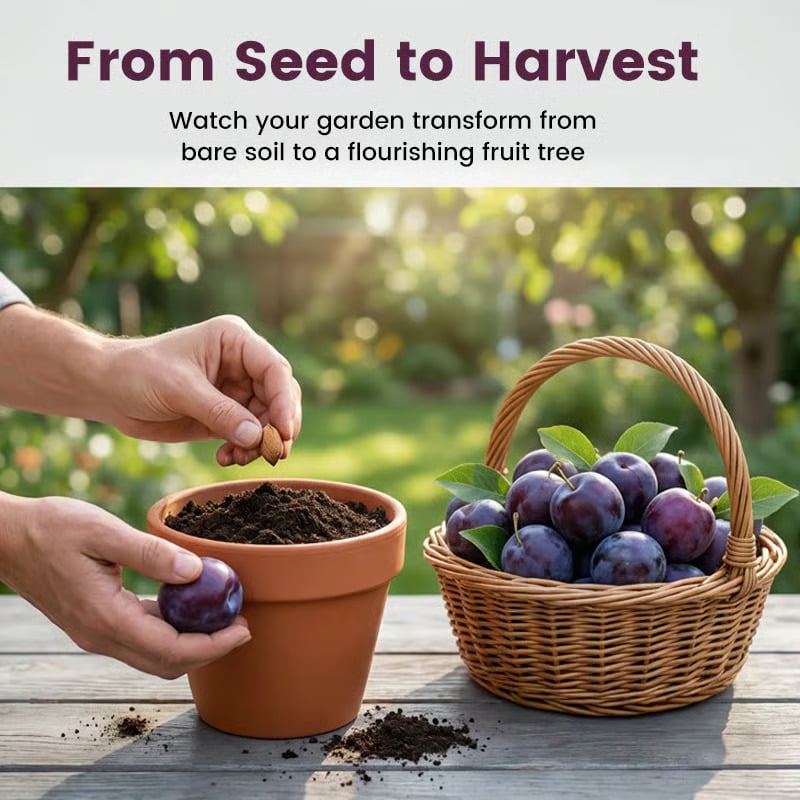 🔥Last Day 49% OFF- Heirloom Non-GMO Grafted Plum Tree Seeds – Grow Your Own Premium Fruit Trees
