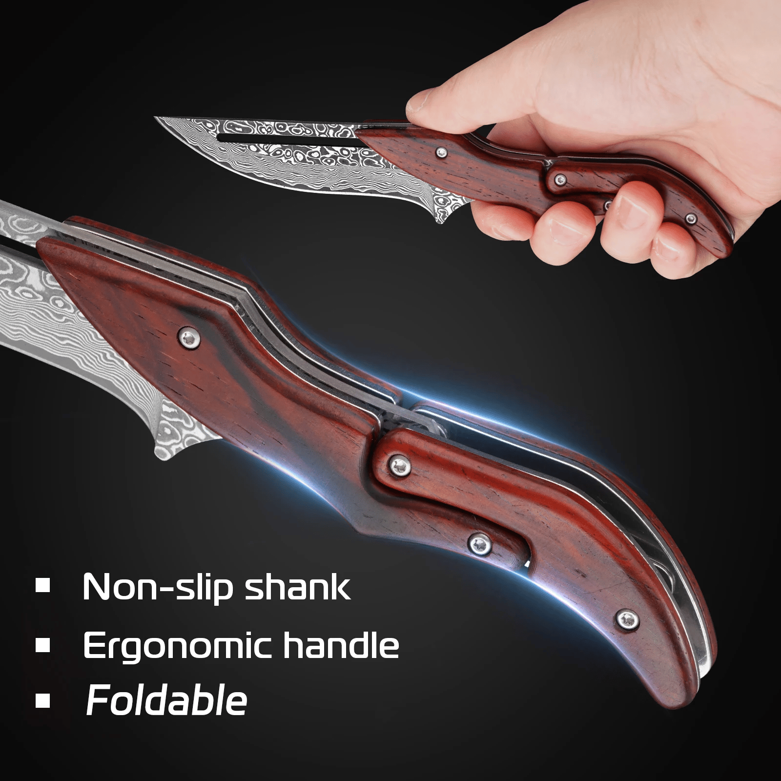 Damascus Steel Folding Knife🔪