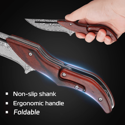 Damascus Steel Folding Knife🔪