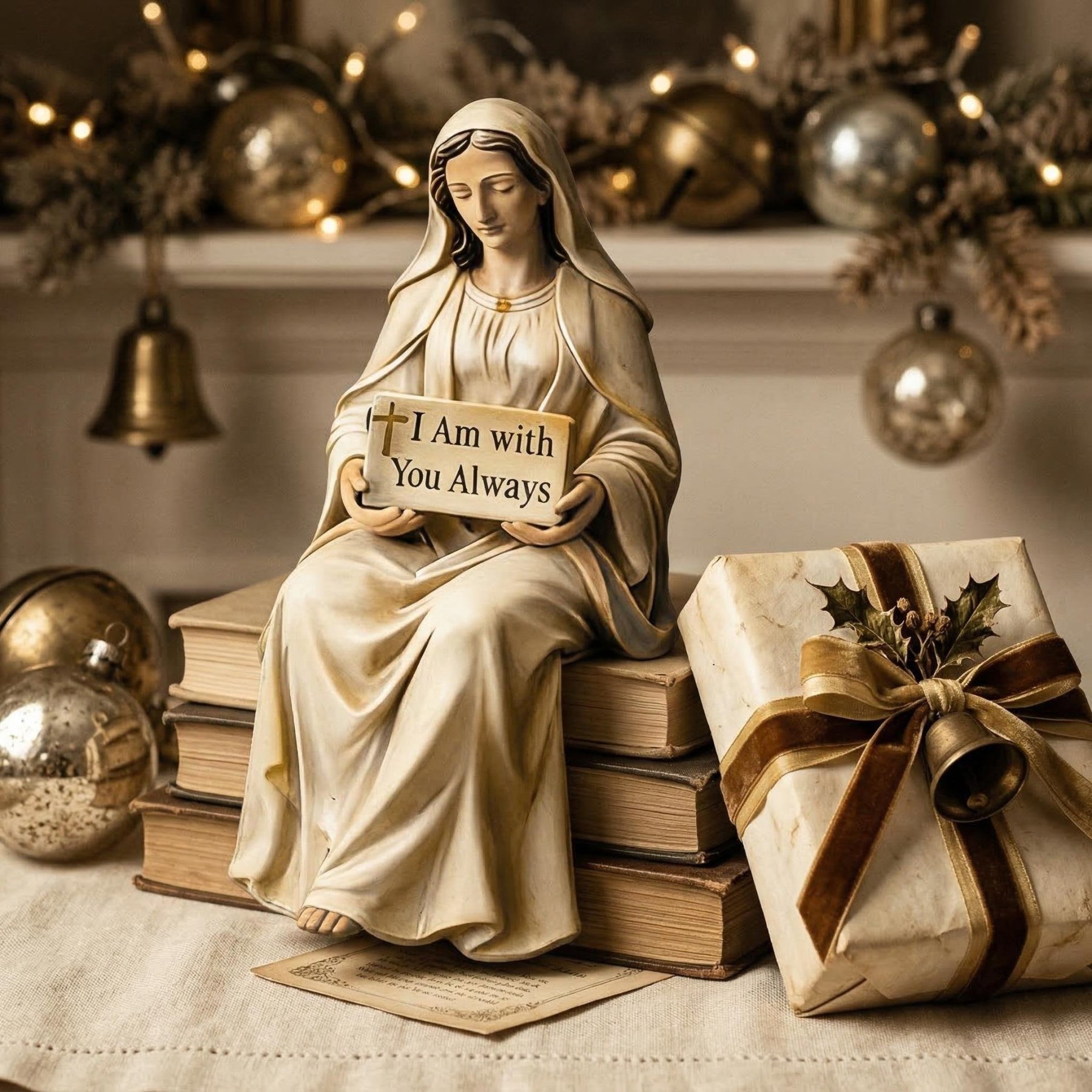 ✝️ Blessed Mother Figurine – “I Am With You Always” Christian Faith Statue & Inspirational Gift