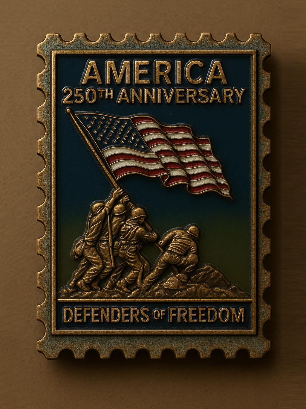 Vintage Postage Stamp Metal Badge · Collector’s Series