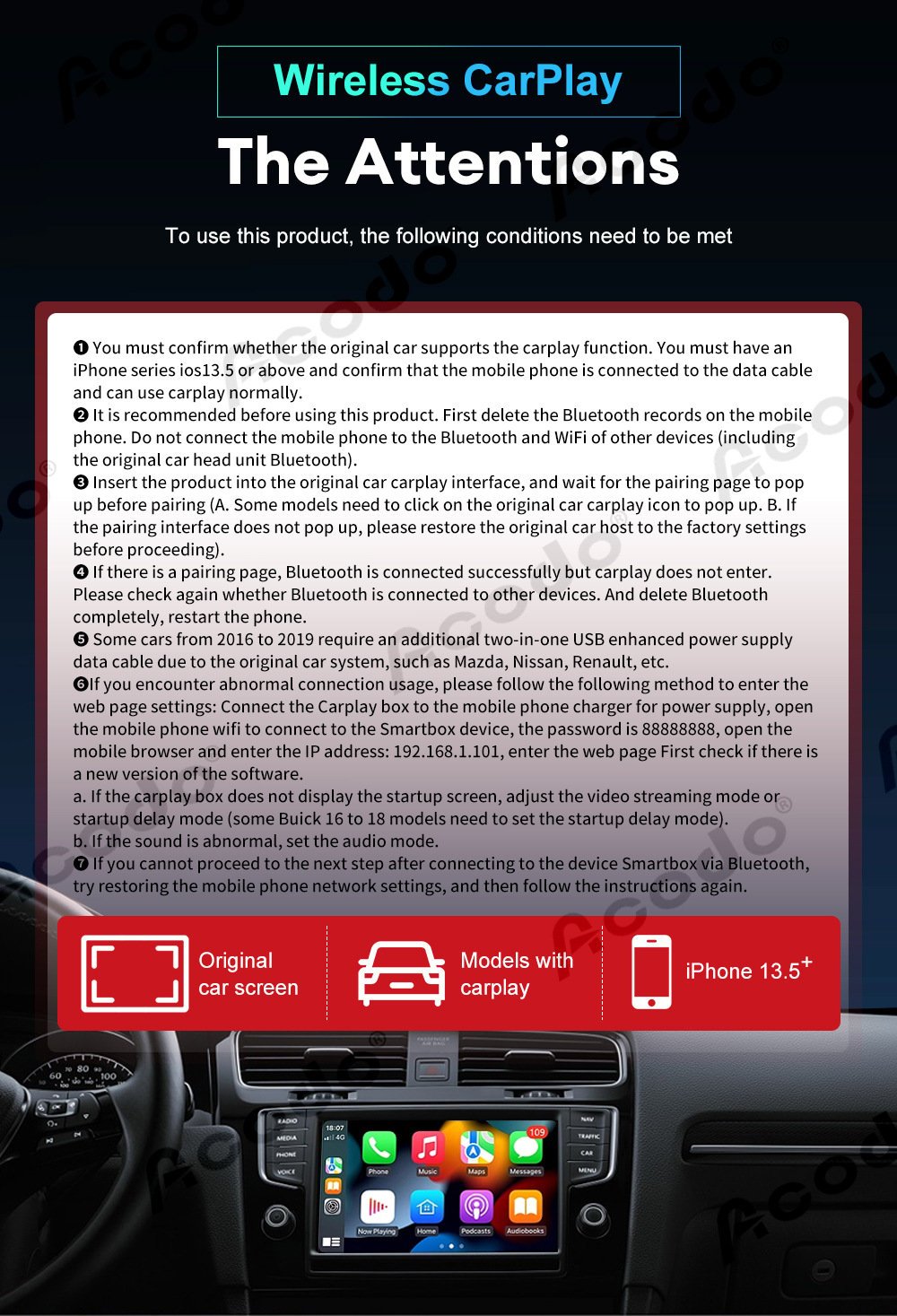 🚗 Say goodbye to boring drives! CarPlay TV Adapter turns your car into a mobile cinema in seconds! 🎬