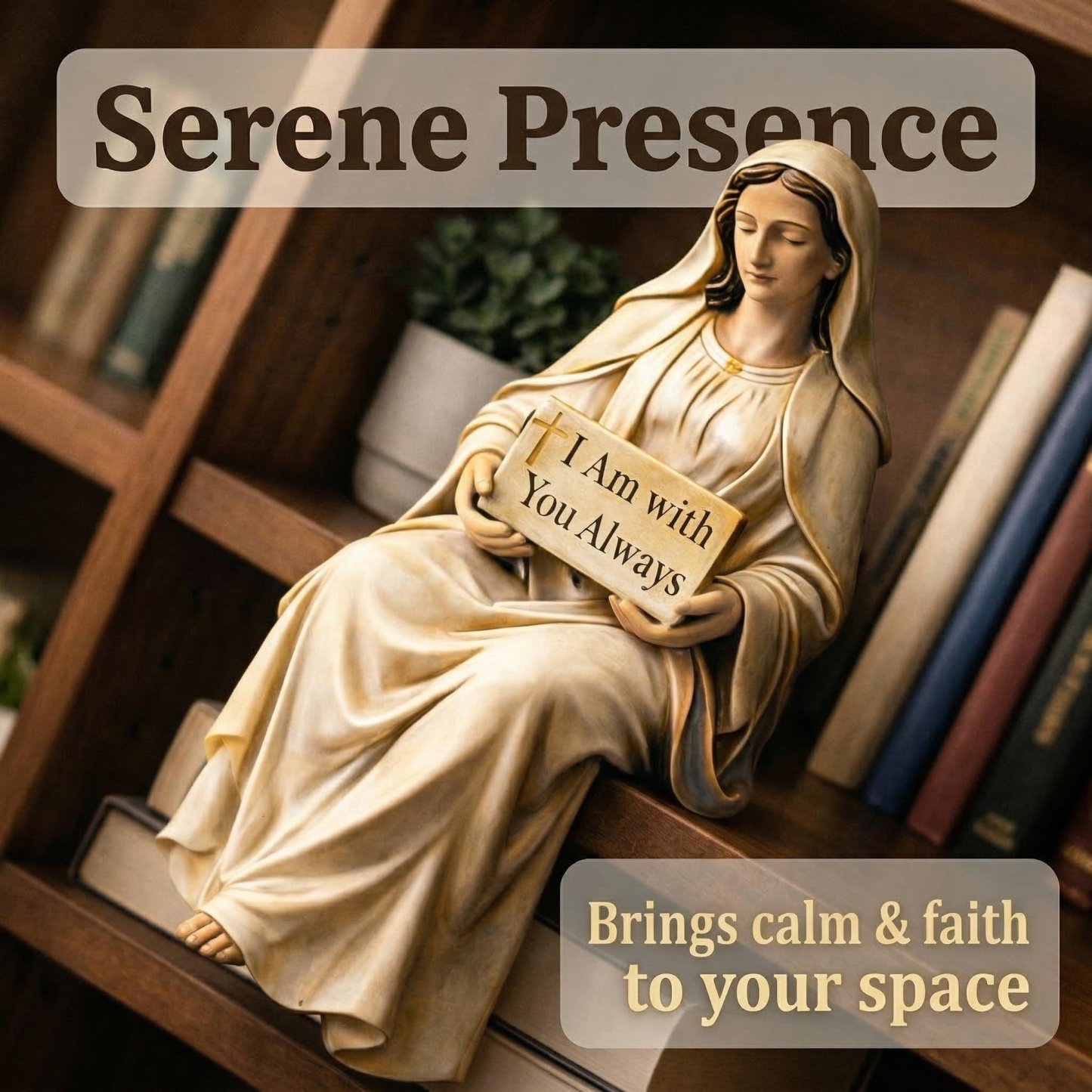 ✝️ Blessed Mother Figurine – “I Am With You Always” Christian Faith Statue & Inspirational Gift