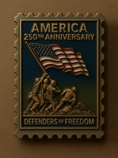 Vintage Postage Stamp Metal Badge · Collector’s Series