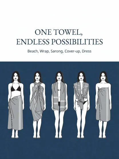 Lightweight Soft Modern Flat-Weave XL Beach Towel (39" x 71")