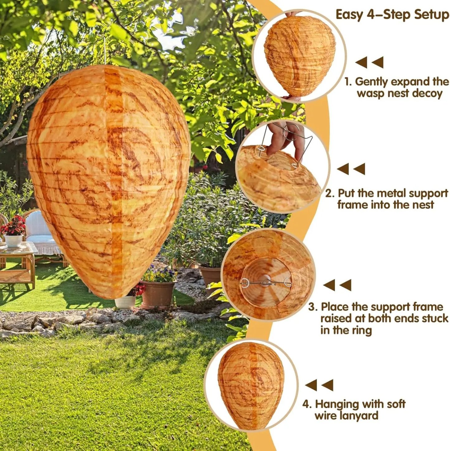 Bulk Value Pack Wasp Deterrent Decoy Nests – 2 Pack & 4 Pack Realistic Fake Wasp Hives