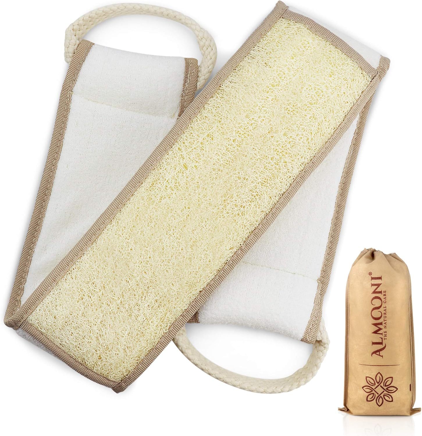 Natural Egyptian Loofah Back Scrubbers for Use in Shower, Exfoliating 