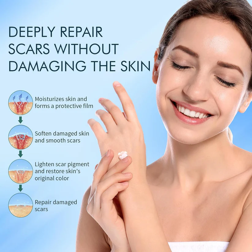 ODALIT™ Scar Cream Gel, Advanced Silicone Scar Gel, Professional Scar Removal Cream for Surgical Scars, Stretch Mark, Keloid Bump, C-Section, Old and New Scars