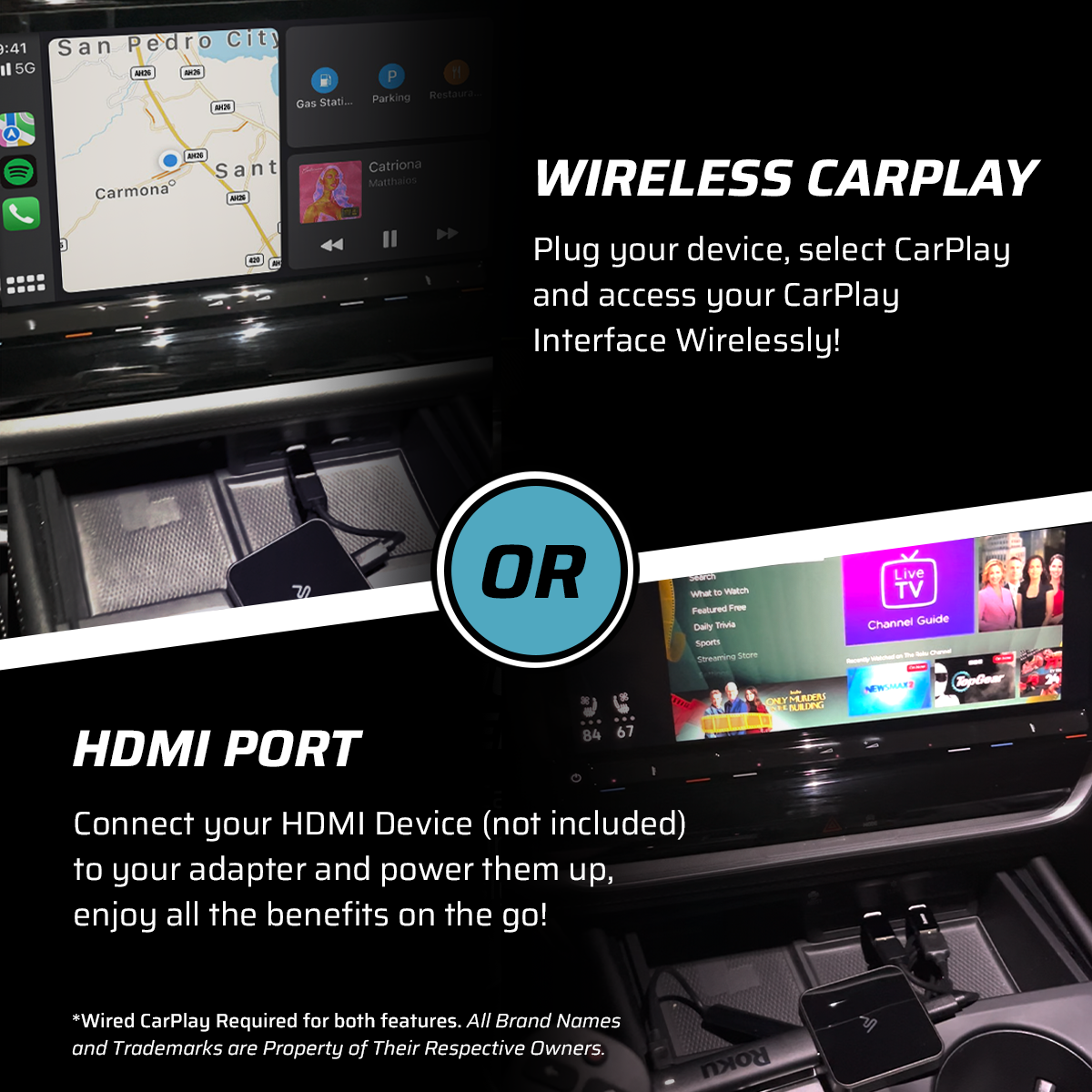 DriveLink CarPlay TV Adapter – Adapter which allows TV Sticks on your vehicle’s infotainment system