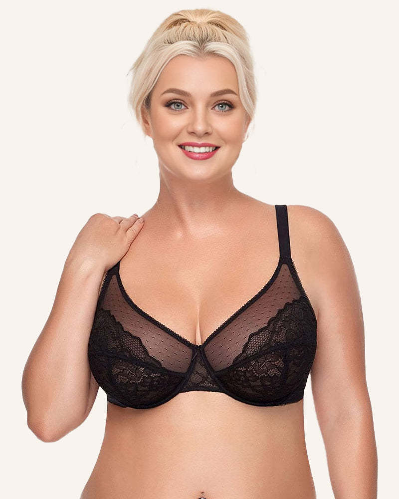 Full Coverage Lace Minimizer Bra - Petal