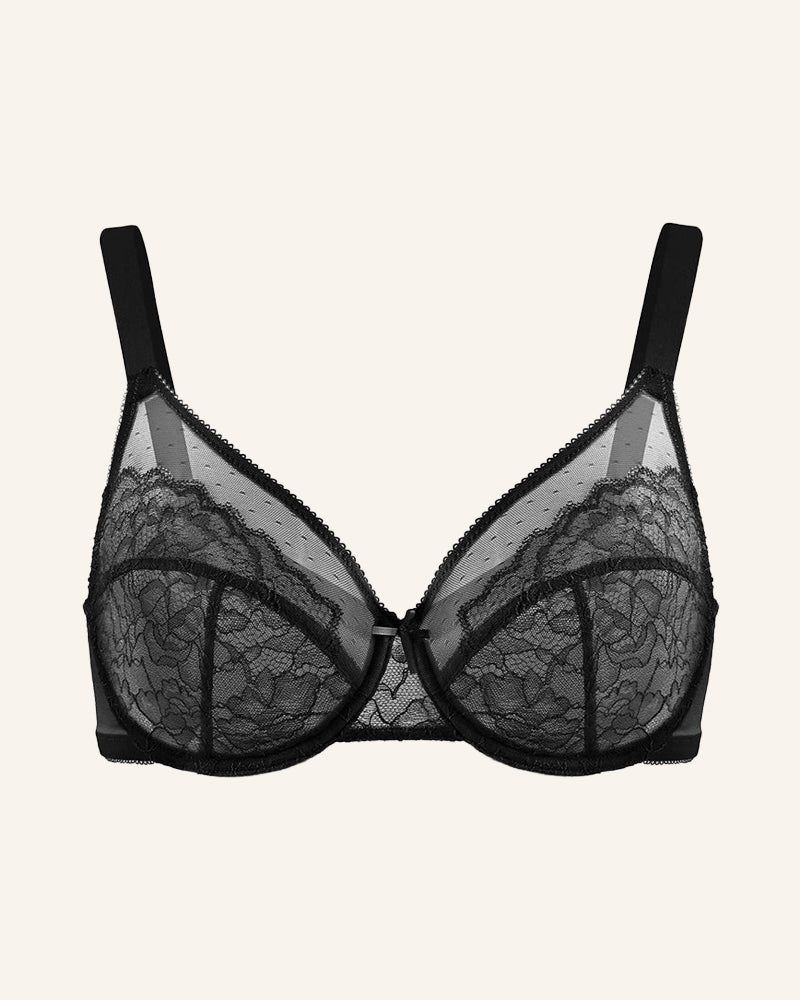 Full Coverage Lace Minimizer Bra - Petal
