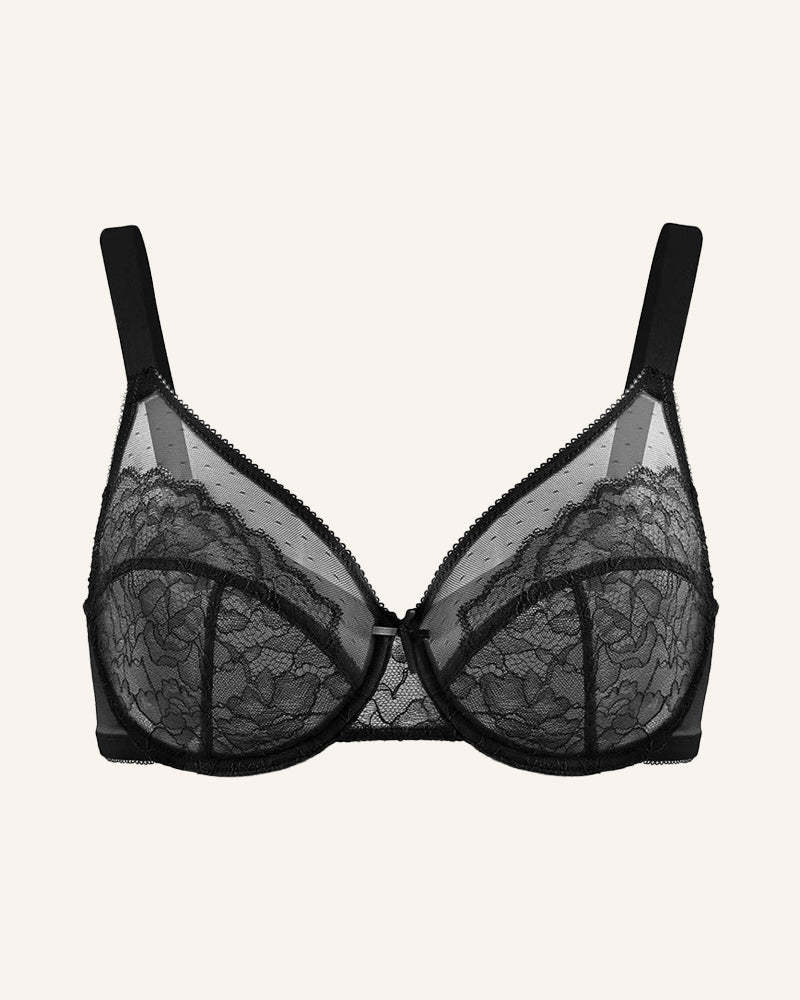Full Coverage Lace Minimizer Bra - Petal