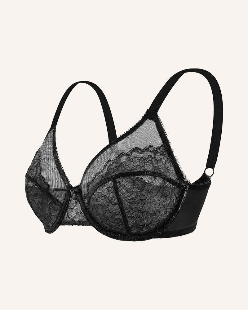 Full Coverage Lace Minimizer Bra - Petal