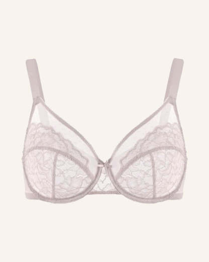 Full Coverage Lace Minimizer Bra - Petal