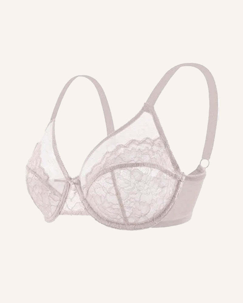 Full Coverage Lace Minimizer Bra - Petal