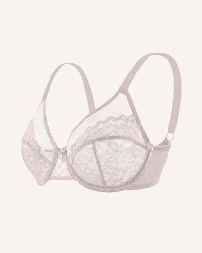 Full Coverage Lace Minimizer Bra - Petal