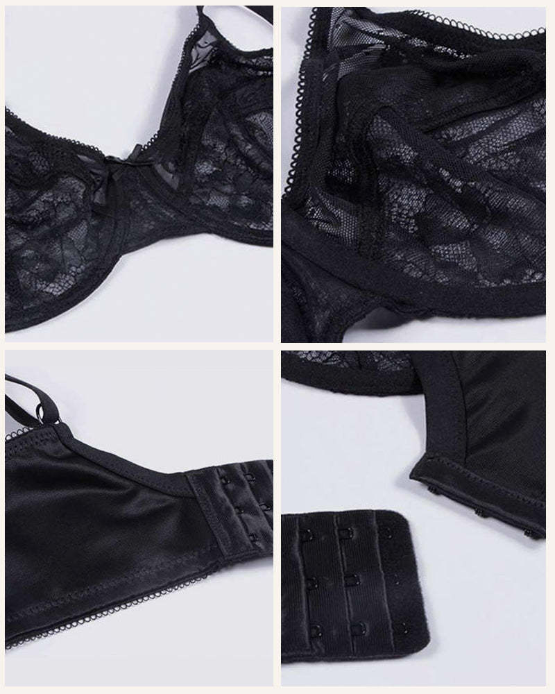 Full Coverage Lace Minimizer Bra - Petal