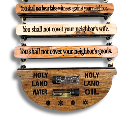 Ten Commandments from the Holy Land — Hand-Carved Wall Display