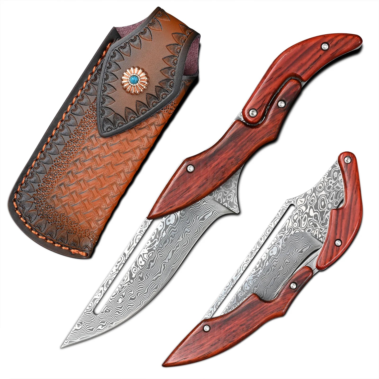 Damascus Folding Knife for Outdoor & Everyday Use