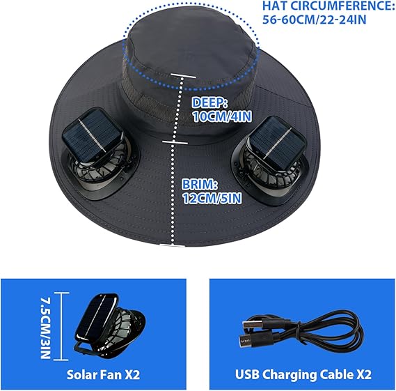 🔥⚡2025 New Ultralight Solar Fan Sun Hat – Lighter Than a Baseball!⚾(Only 11oz)