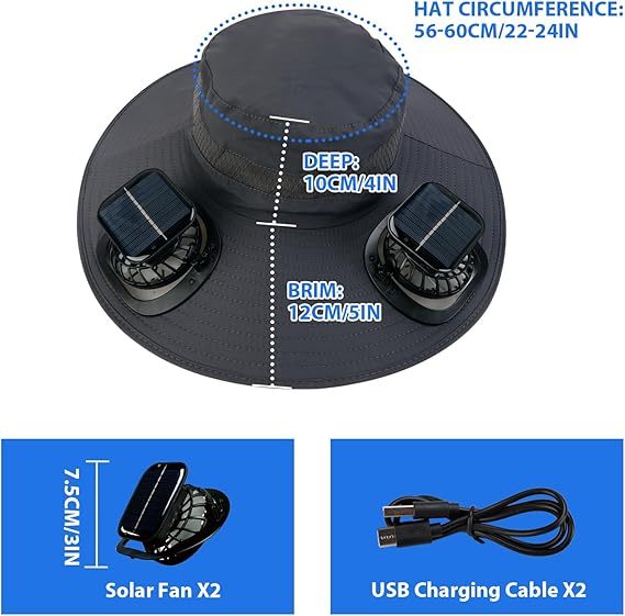 🔥⚡2025 New Ultralight Solar Fan Sun Hat – Lighter Than a Baseball!⚾(Only 11oz)
