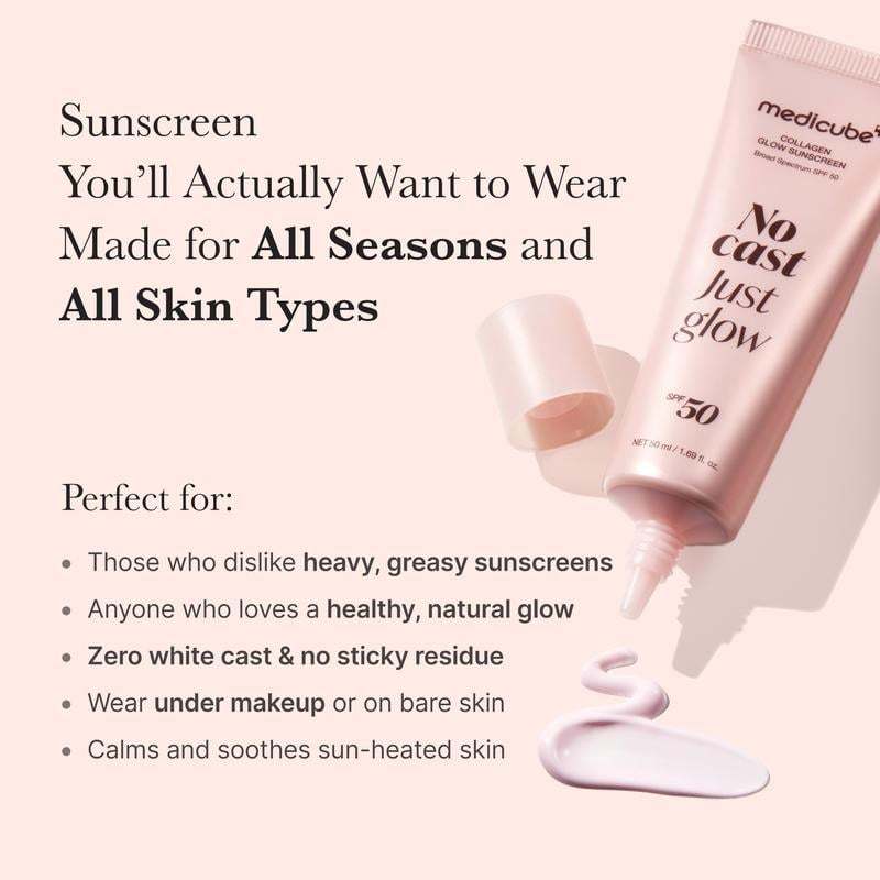 2-in-1 Primer & Sunscreen! ✨ No Cast Just Glow Collagen Sunscreen, Your Skin Gets Tenderer with Sun Exposure🌞