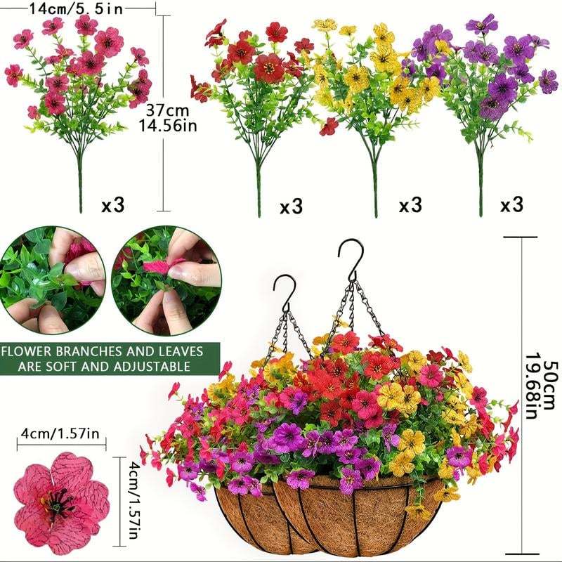 FREE SHIPPING!🔥Simulated Hanging Flower Basket 🌸No Watering💧. No Wilting. Just Perfect Blooms.