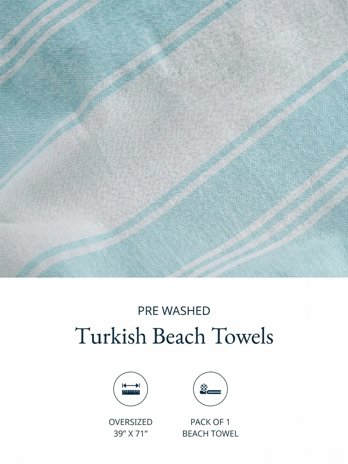 Lightweight Soft Modern Flat-Weave XL Beach Towel (39" x 71")