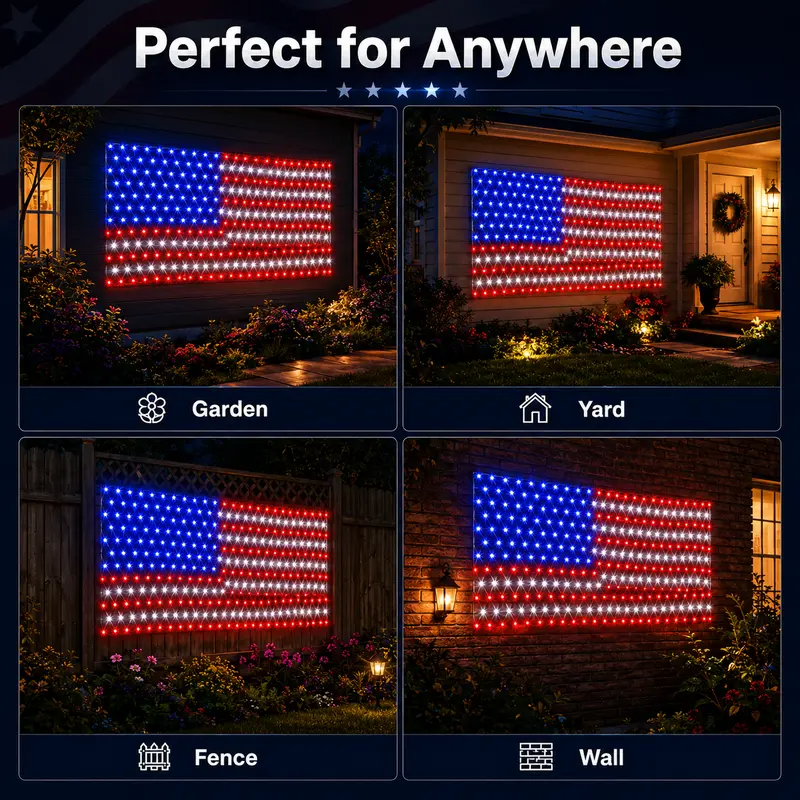 🔥50% Off Sale on July 4-----Solar American Flag Lights Outdoor