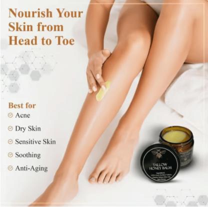 ⏳Organic Grass-Fed Beef Tallow Balm with Raw Honey