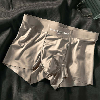 Elegant Silk Men's Ice Silk Underwear Mulberry Silk Antimicrobial Men's Boxer Briefs