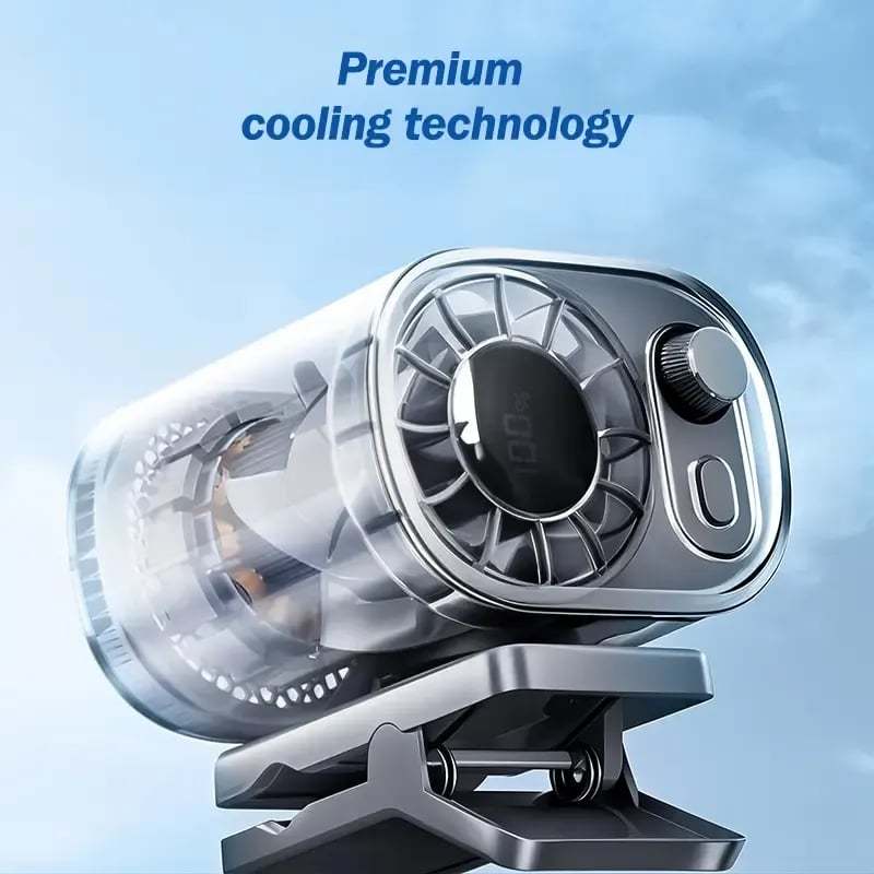 ✨Last Day 49% OFF - Car Clip On Fan with LED Display -360° Rotation, 100 Speeds Adjustable, USB Rechargeable