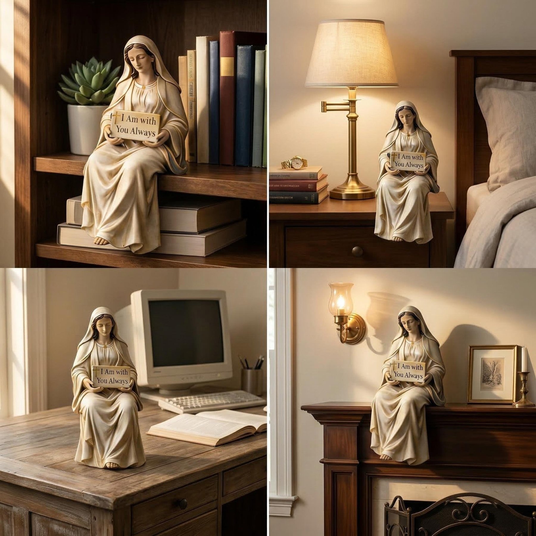 ✝️ Blessed Mother Figurine – “I Am With You Always” Christian Faith Statue & Inspirational Gift