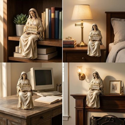 ✝️ Blessed Mother Figurine – “I Am With You Always” Christian Faith Statue & Inspirational Gift