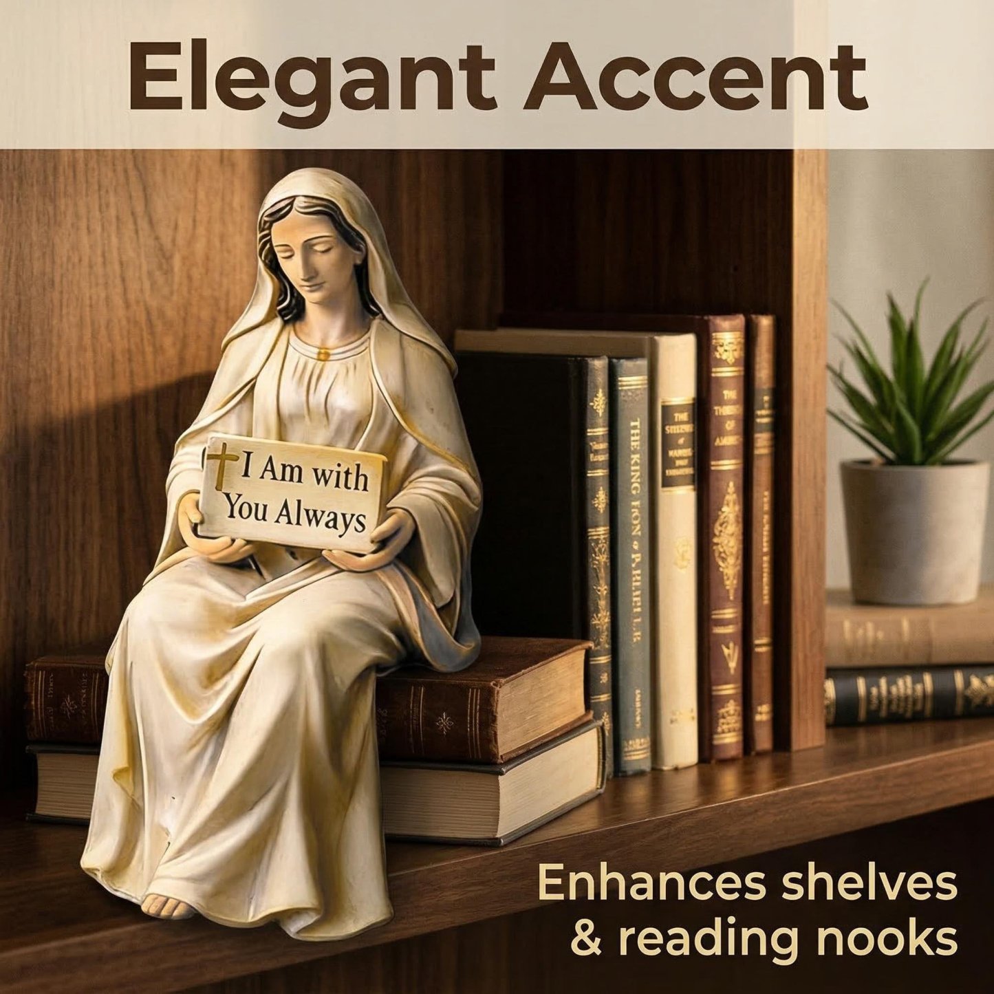 ✝️ Blessed Mother Figurine – “I Am With You Always” Christian Faith Statue & Inspirational Gift