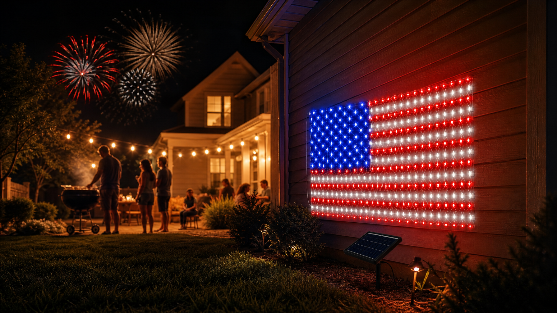 🔥50% Off Sale on July 4-----Solar American Flag Lights Outdoor
