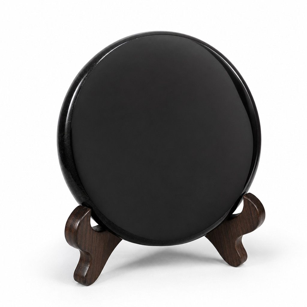 Natural Black Obsidian Scrying Mirror 