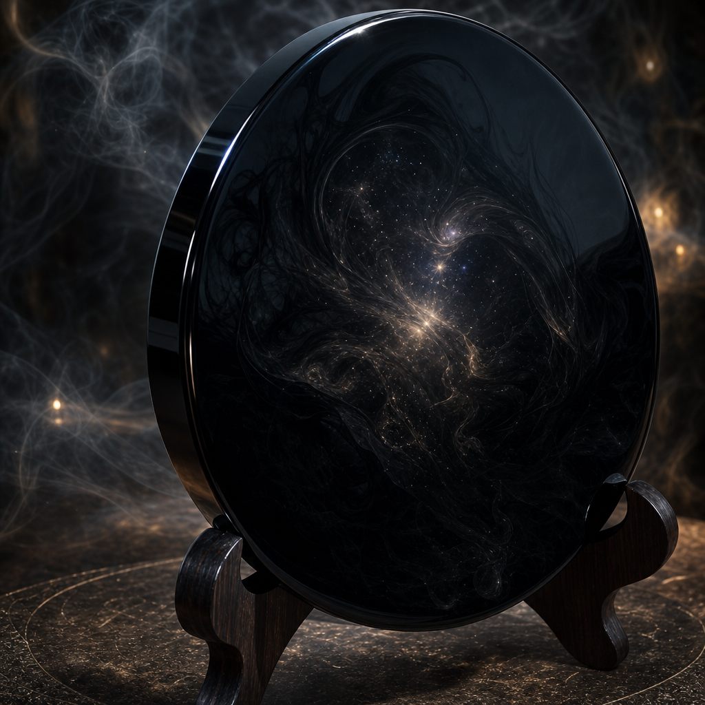 Natural Black Obsidian Scrying Mirror 