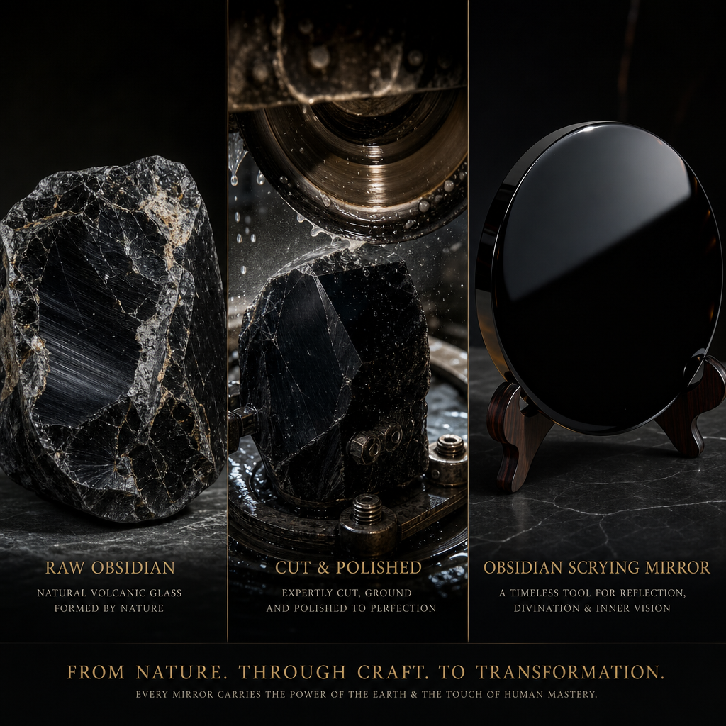 Natural Black Obsidian Scrying Mirror 