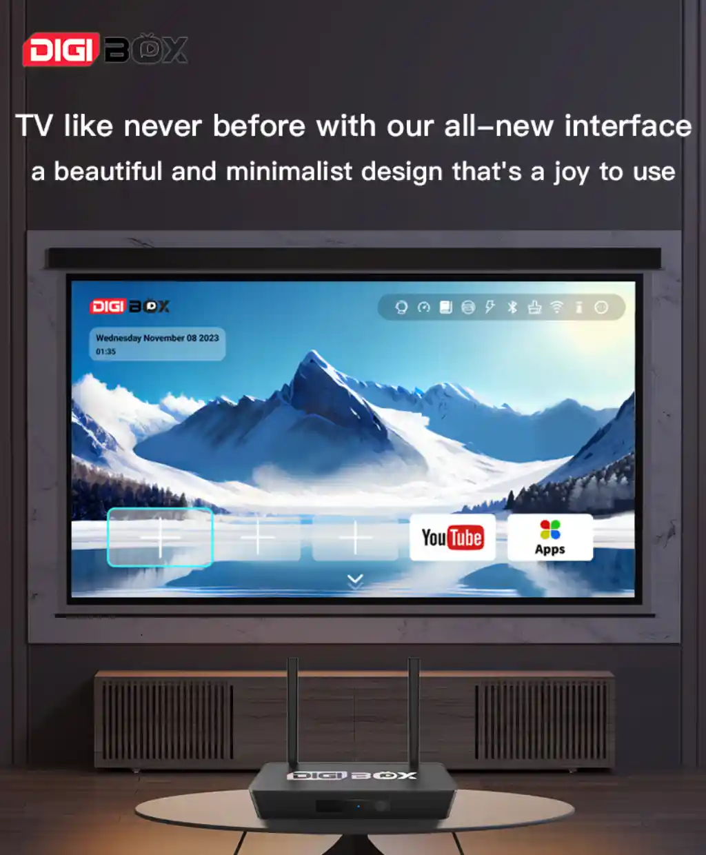 Fresh interface — clean, quick, built for binge-watching. Skip the clutter. Jump straight to Netflix, Spotify, Disney+ — one tap, no hassle.