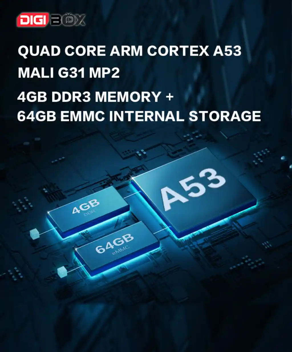 Quad-core ARM Cortex-A53 + Mali-G31 GPU — blazing speed for gaming, streaming, multitasking. 4GB DDR3 RAM + 64GB storage — run apps fast, store more, zero wait. Raw power meets smart design. Game harder. Binge smarter.