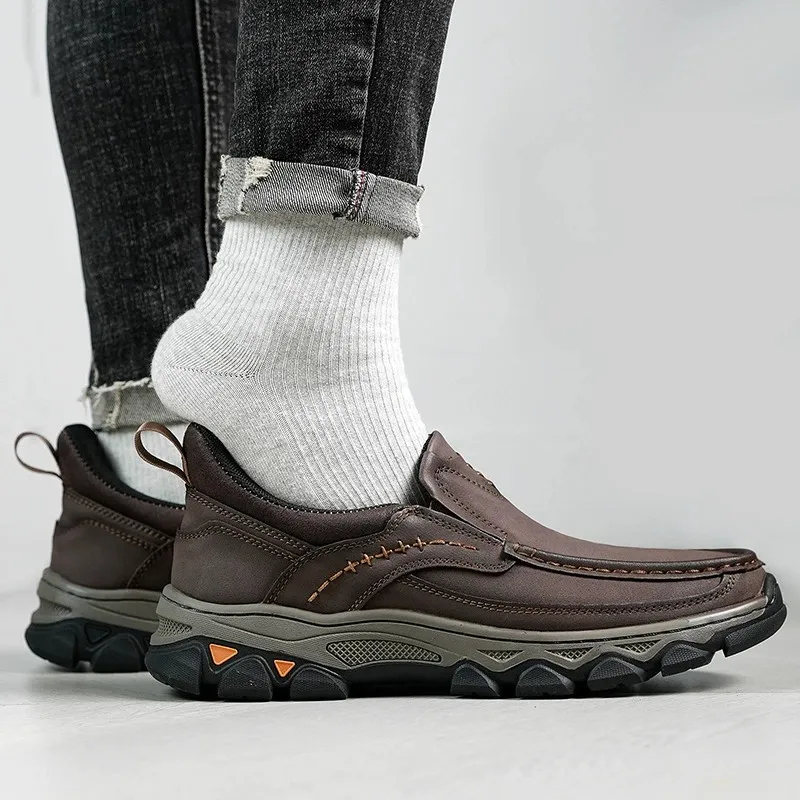 ⏰Promotion 60% OFF - 2025 New Men's Orthopedic Comfortable Hands-Free Genuine Leather Slip On Loafers