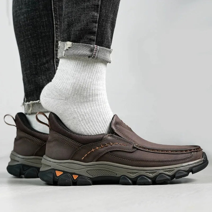 ⏰Promotion 60% OFF - 2025 New Men's Orthopedic Comfortable Hands-Free Genuine Leather Slip On Loafers