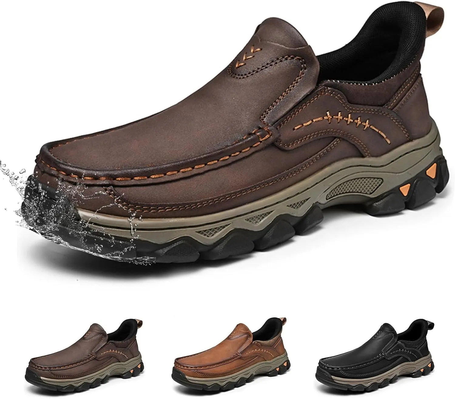 ⏰Promotion 60% OFF - 2025 New Men's Orthopedic Comfortable Hands-Free Genuine Leather Slip On Loafers