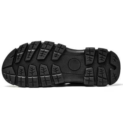 2025 New Men's Hands-Free Genuine Leather Slip On Loafers Black