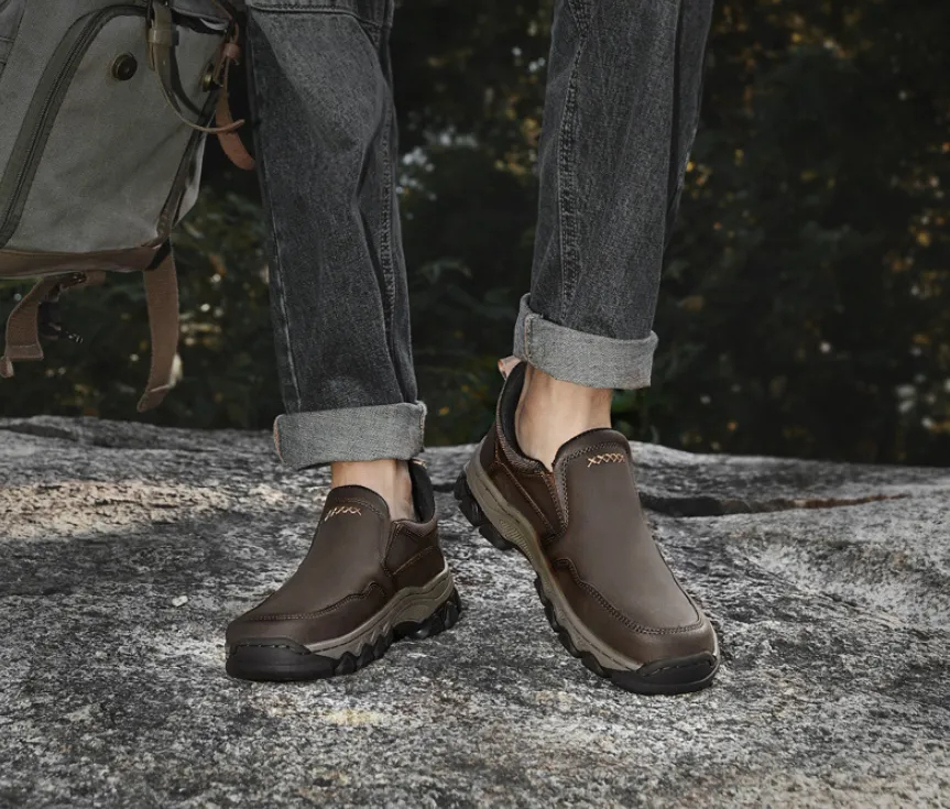 ⏰Promotion 60% OFF - Men's Orthopedic Hands-Free Genuine Calfskin Leather Slip On Loafers