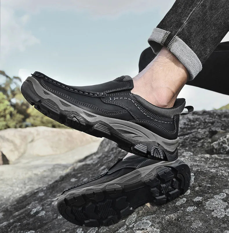 ⏰Promotion 60% OFF - Men's Orthopedic Hands-Free Genuine Calfskin Leather Slip On Loafers