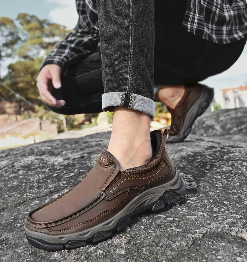 ⏰Promotion 60% OFF - Men's Orthopedic Hands-Free Genuine Calfskin Leather Slip On Loafers