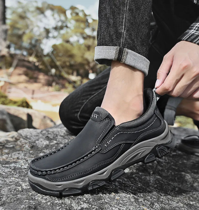 ⏰Promotion 60% OFF - Men's Orthopedic Hands-Free Genuine Calfskin Leather Slip On Loafers